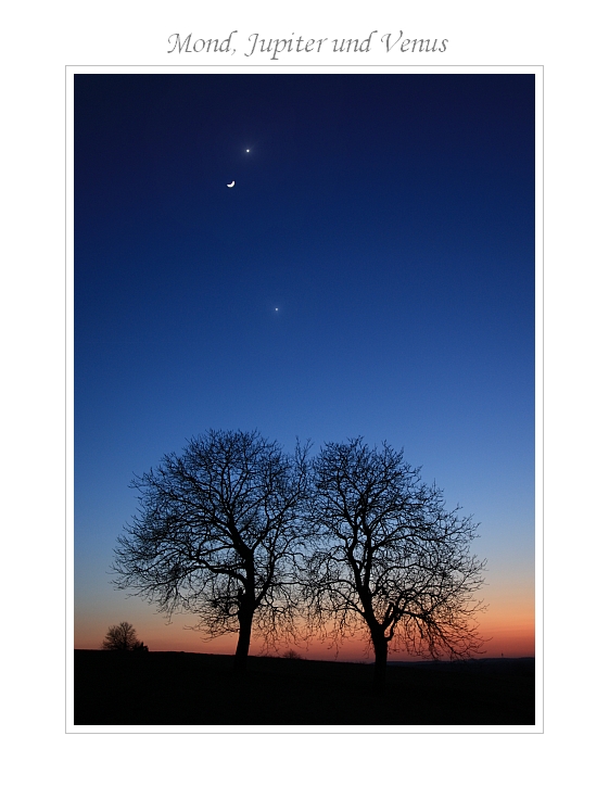 Mond, Jupiter und Venus 26.03.2012