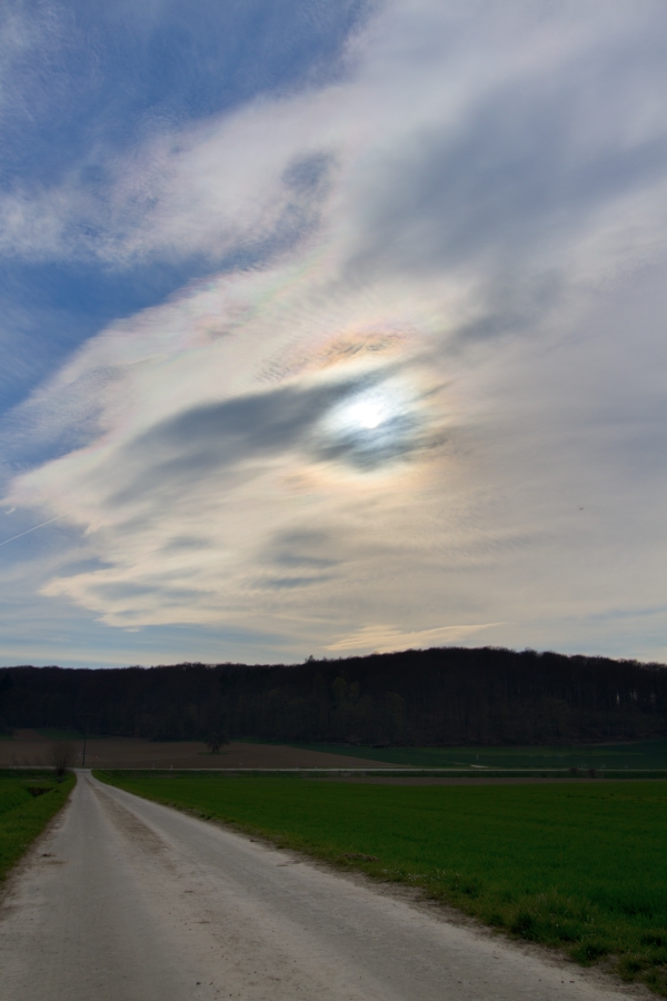 irisierende Wolken und Aureole 27.03.2014
